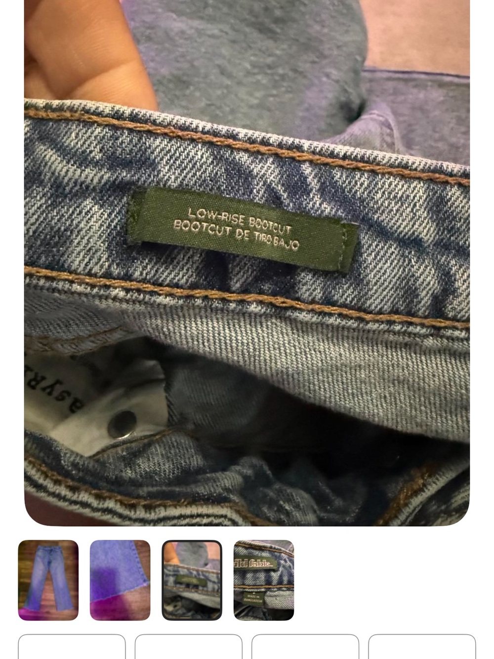 wild fable Light Blue High-Rise Flare Jeans with Raw Hem - Picture 3 of 4
